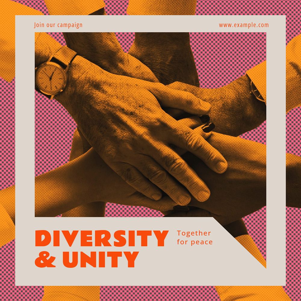 Diversity & unity Instagram post template, editable text