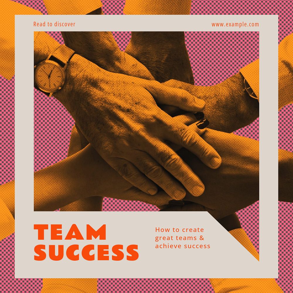 Team success Instagram post template, editable text