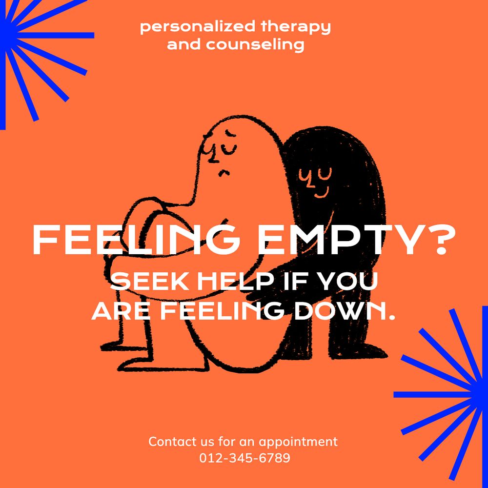 Feeling empty Instagram post template, editable text