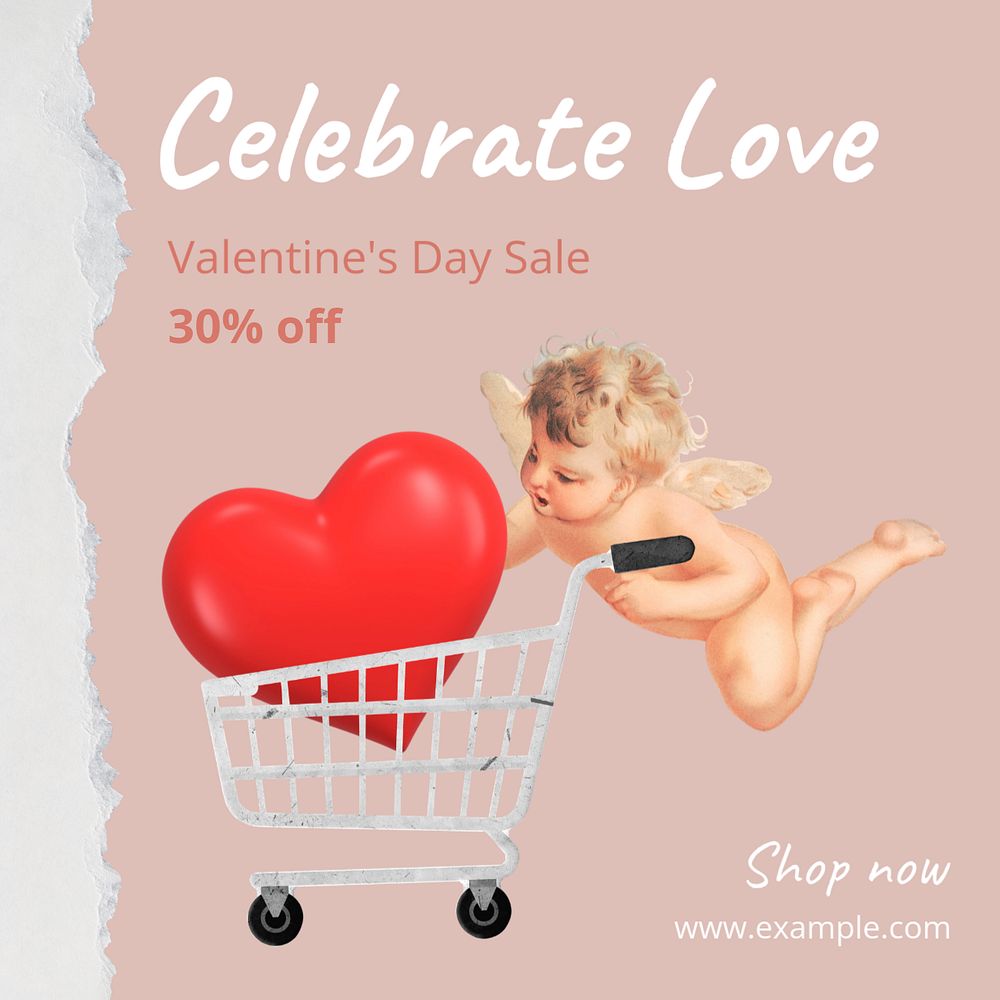 Celebrate love sale Instagram post template, editable text