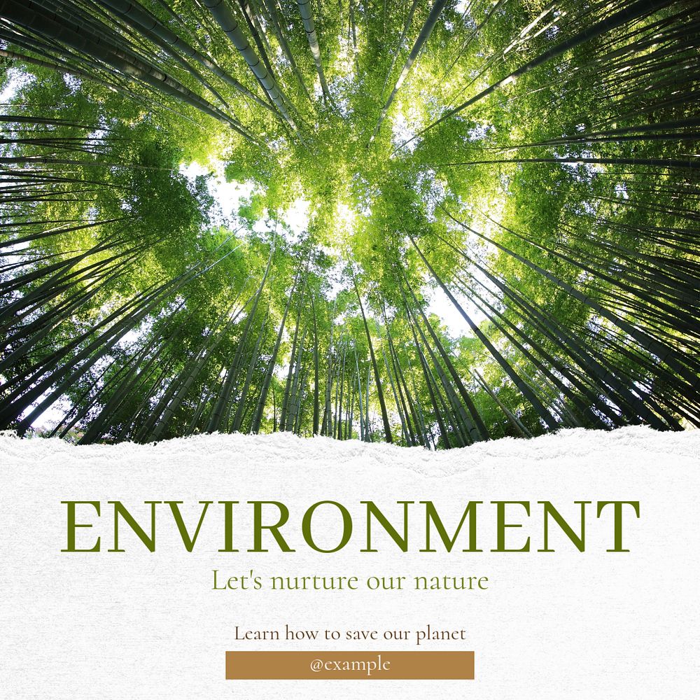 Environment & nature Instagram post template, editable text