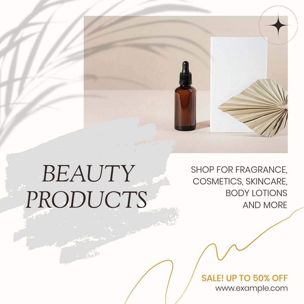 Beauty product sale Instagram post template, editable text