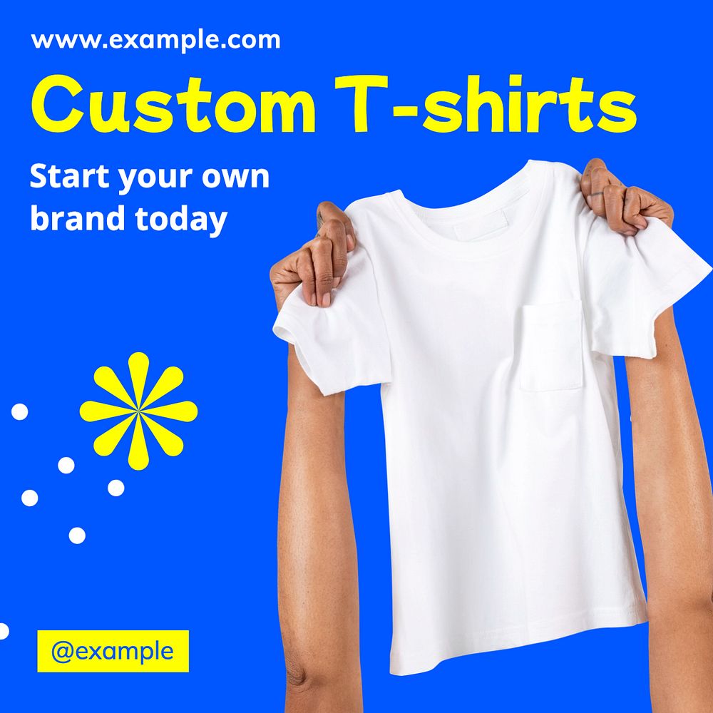 Custom t-shirts Instagram post template, editable text