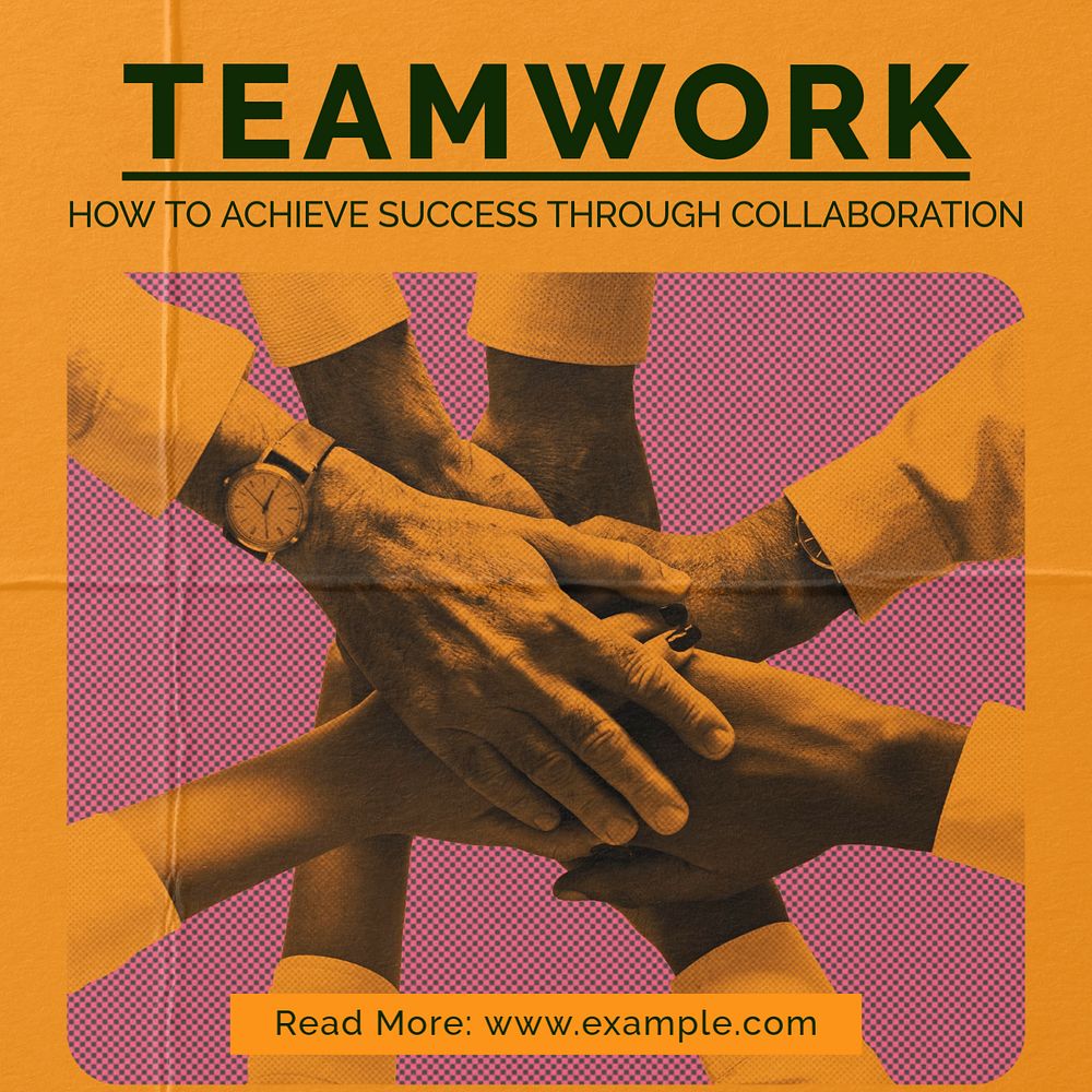 Teamwork Instagram post template, editable text