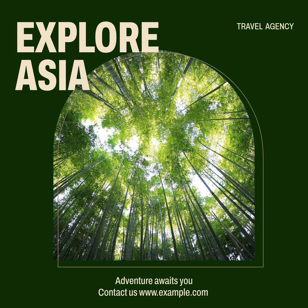 Explore Asia Instagram post template, editable text