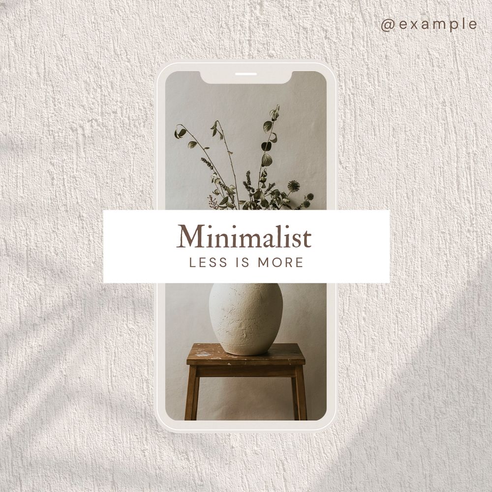 Minimalist Instagram post template, editable text