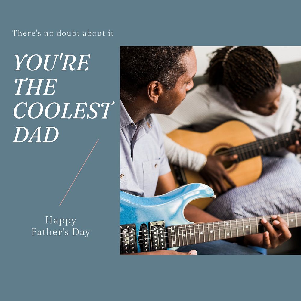 Father's day Instagram post template, editable text