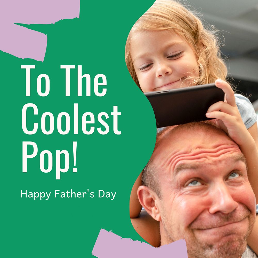 Father's day Instagram post template, editable text