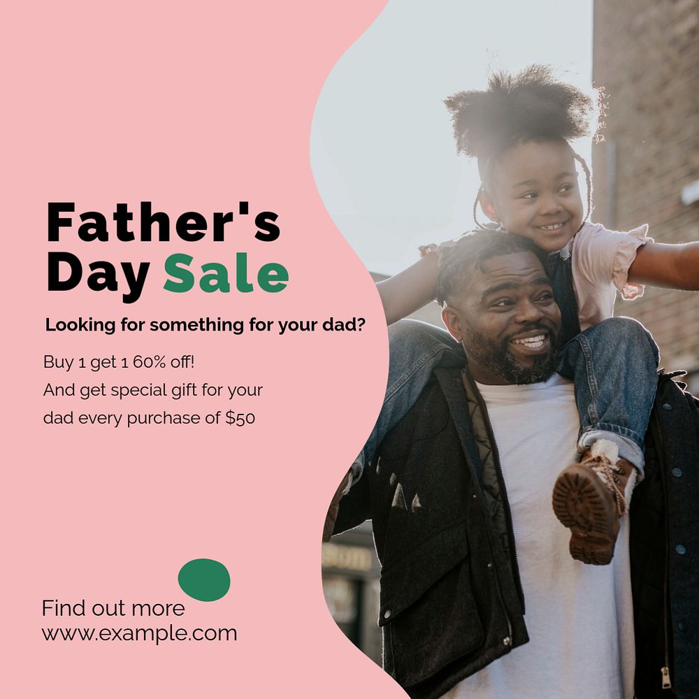 Father's day sale Instagram post template, editable text