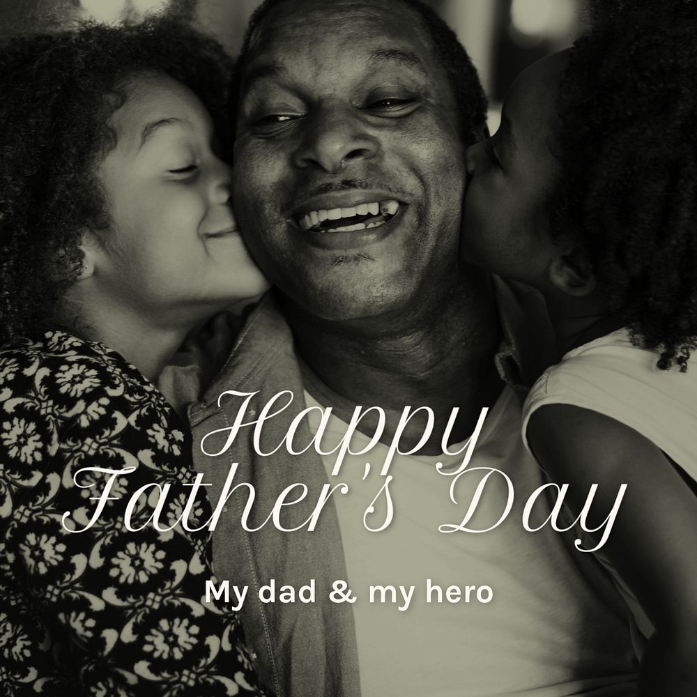 Happy father's day Instagram post template, editable text