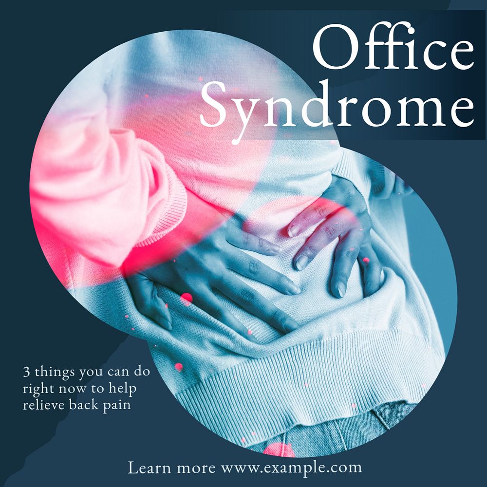 Office syndrome Instagram post template, editable text