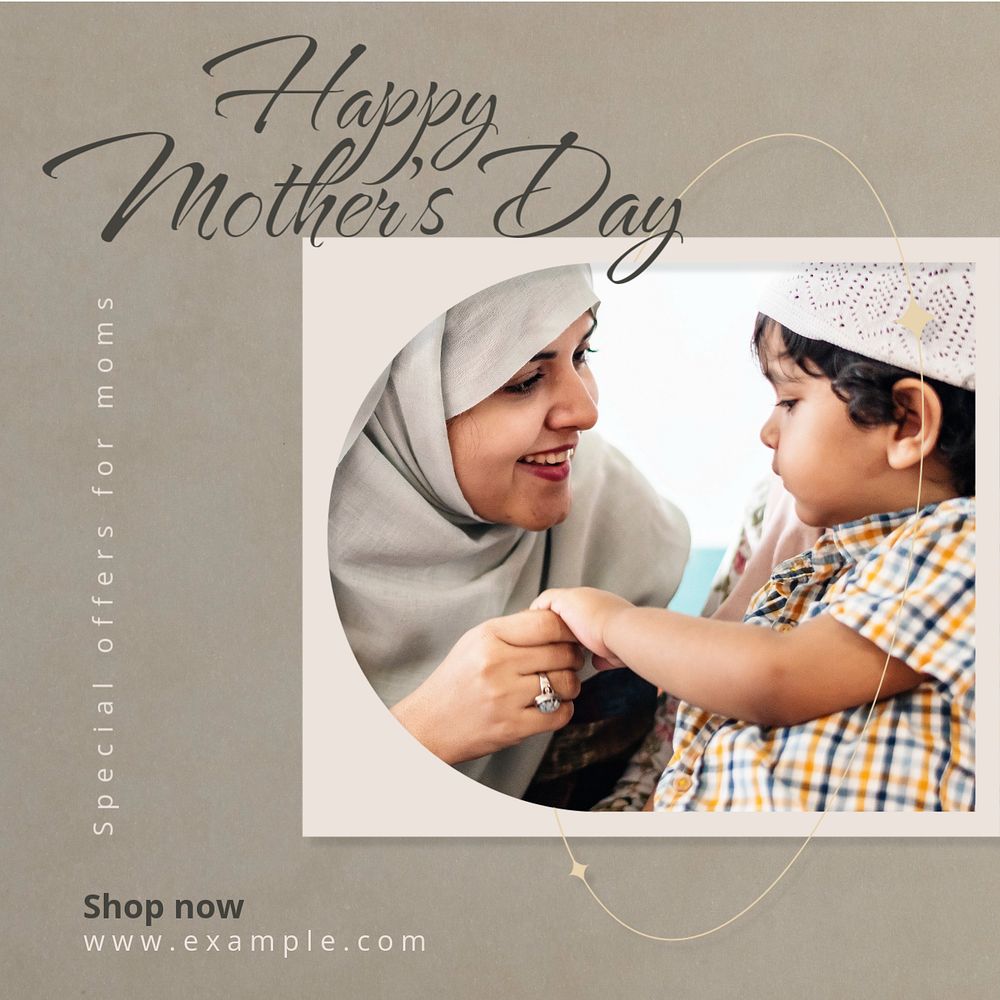 Mother's day sale Instagram post template, editable text