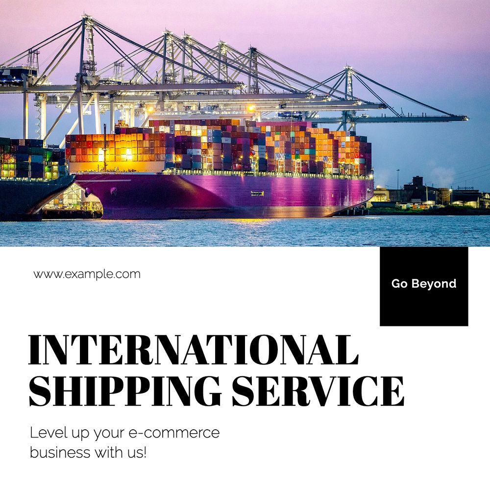 Shipping service Instagram post template, editable text