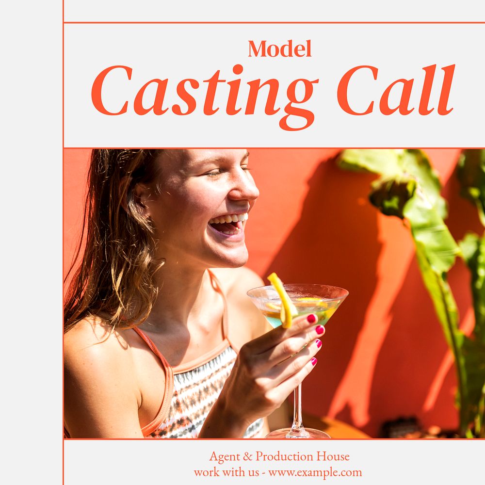 Casting Call Instagram post template, editable text