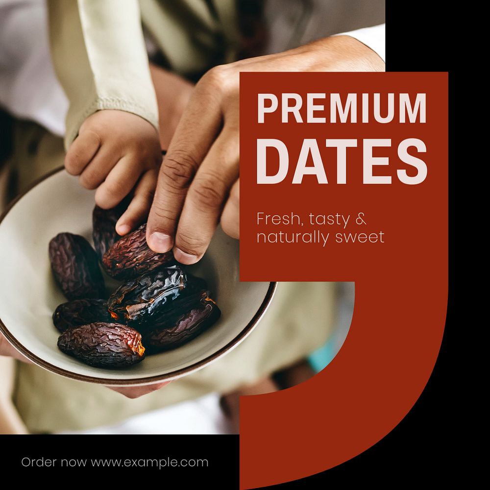 Premium dates Instagram post template, editable text