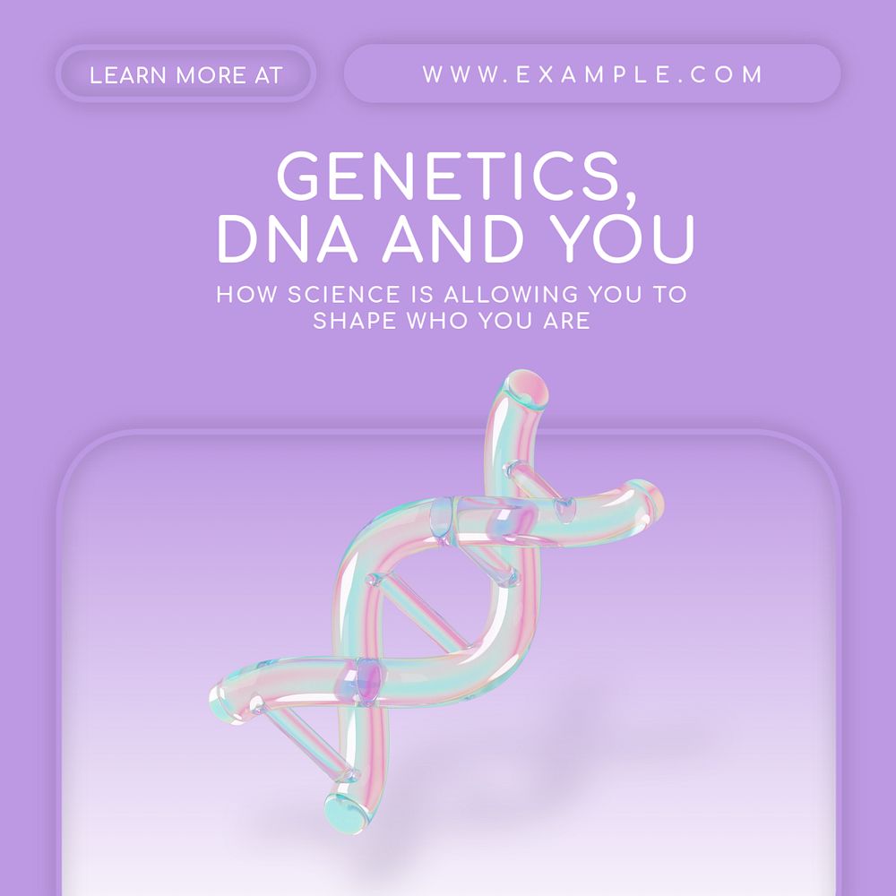 DNA test Instagram post template, editable text