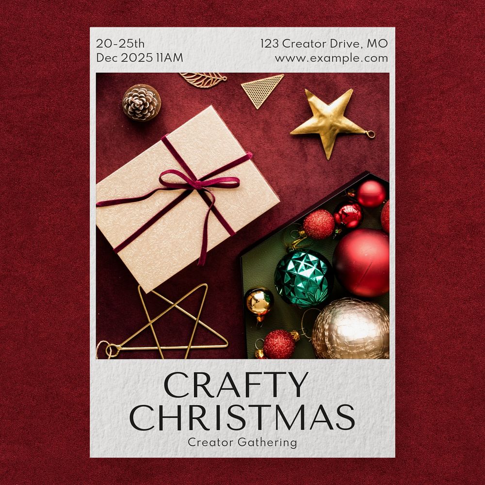 Crafty Christmas Instagram post template, editable text