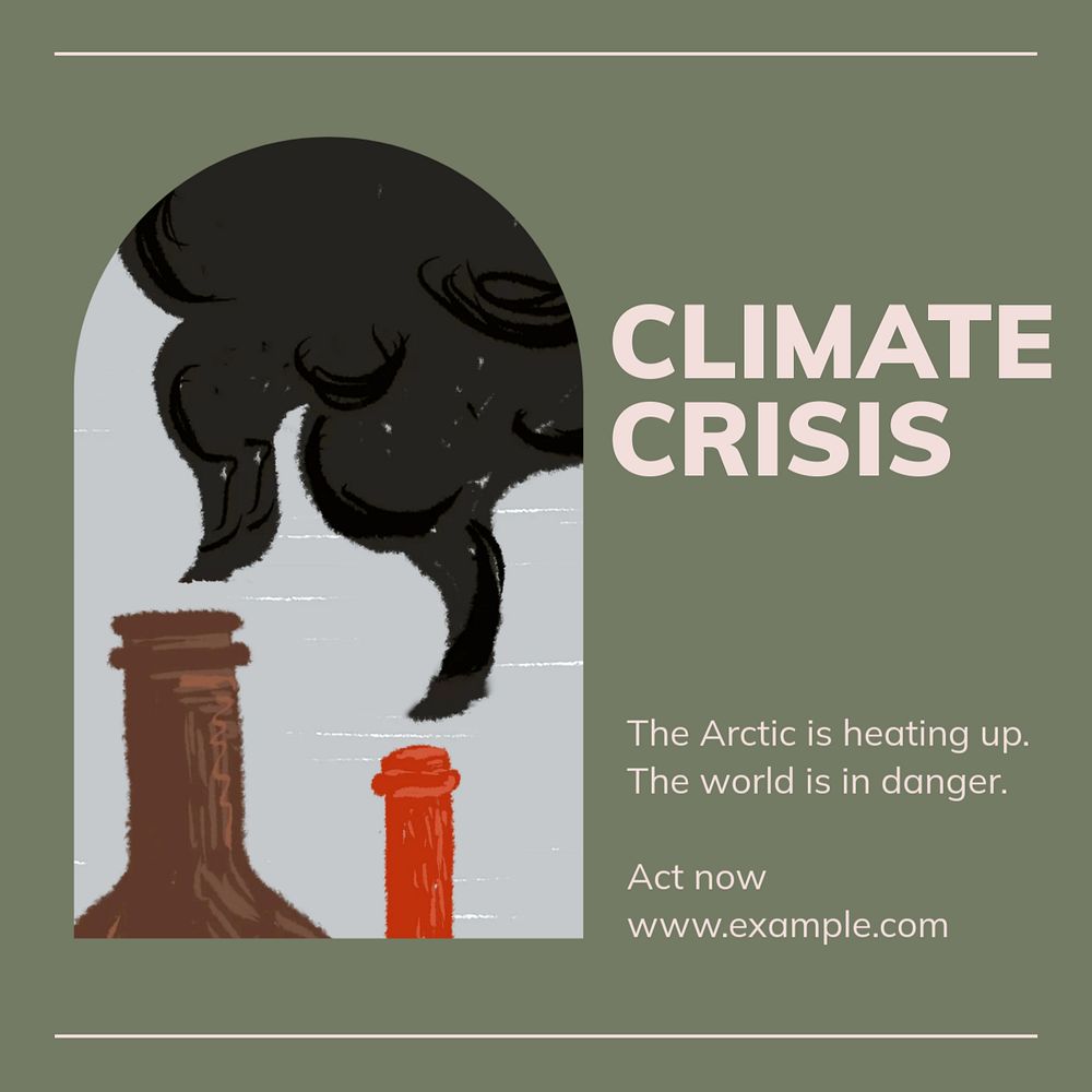 climate crisis Instagram post template, editable text