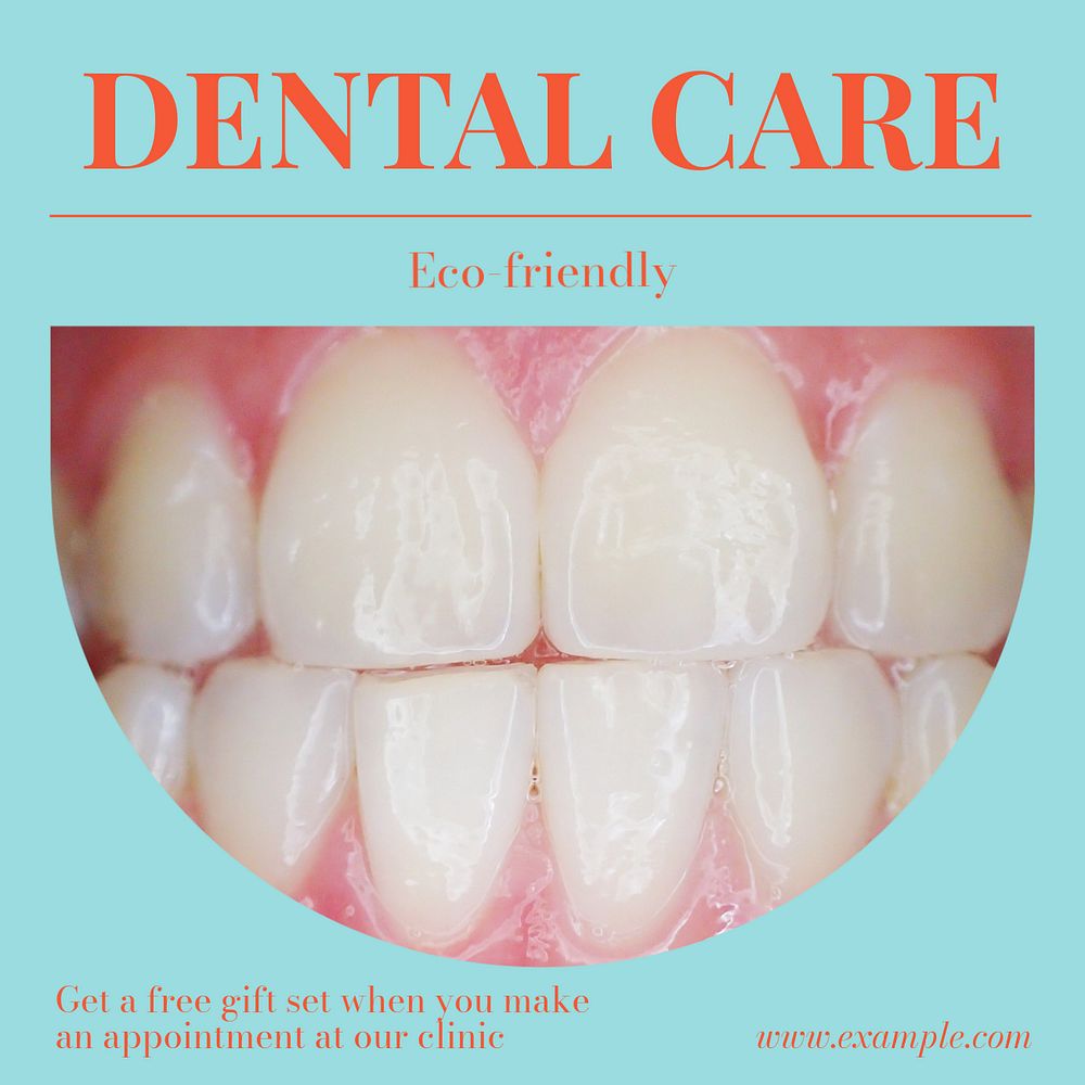 Dental care set Instagram post template, editable text