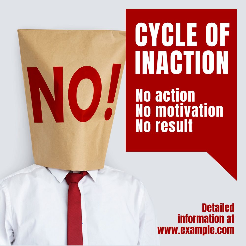 Cycle of inaction Instagram post template, editable text