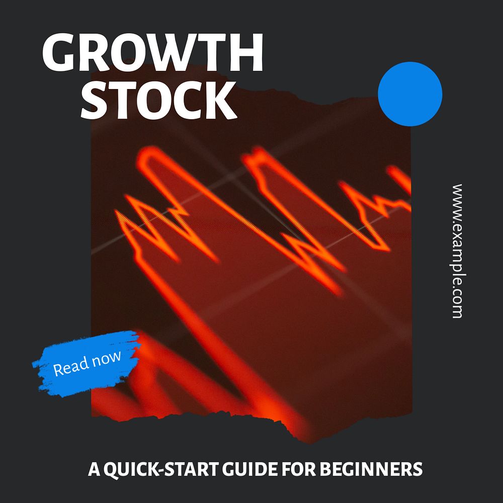 Growth stock Instagram post template, editable text