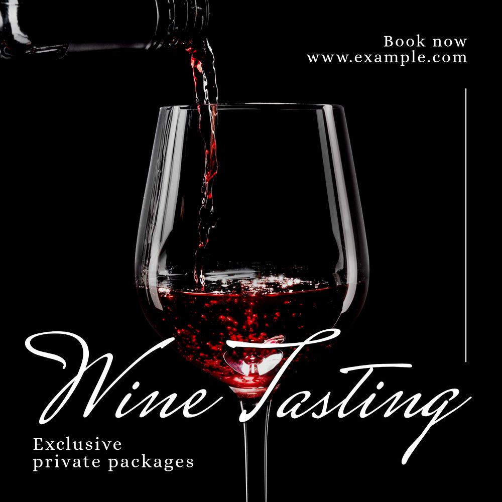 Wine tasting Instagram post template, editable text