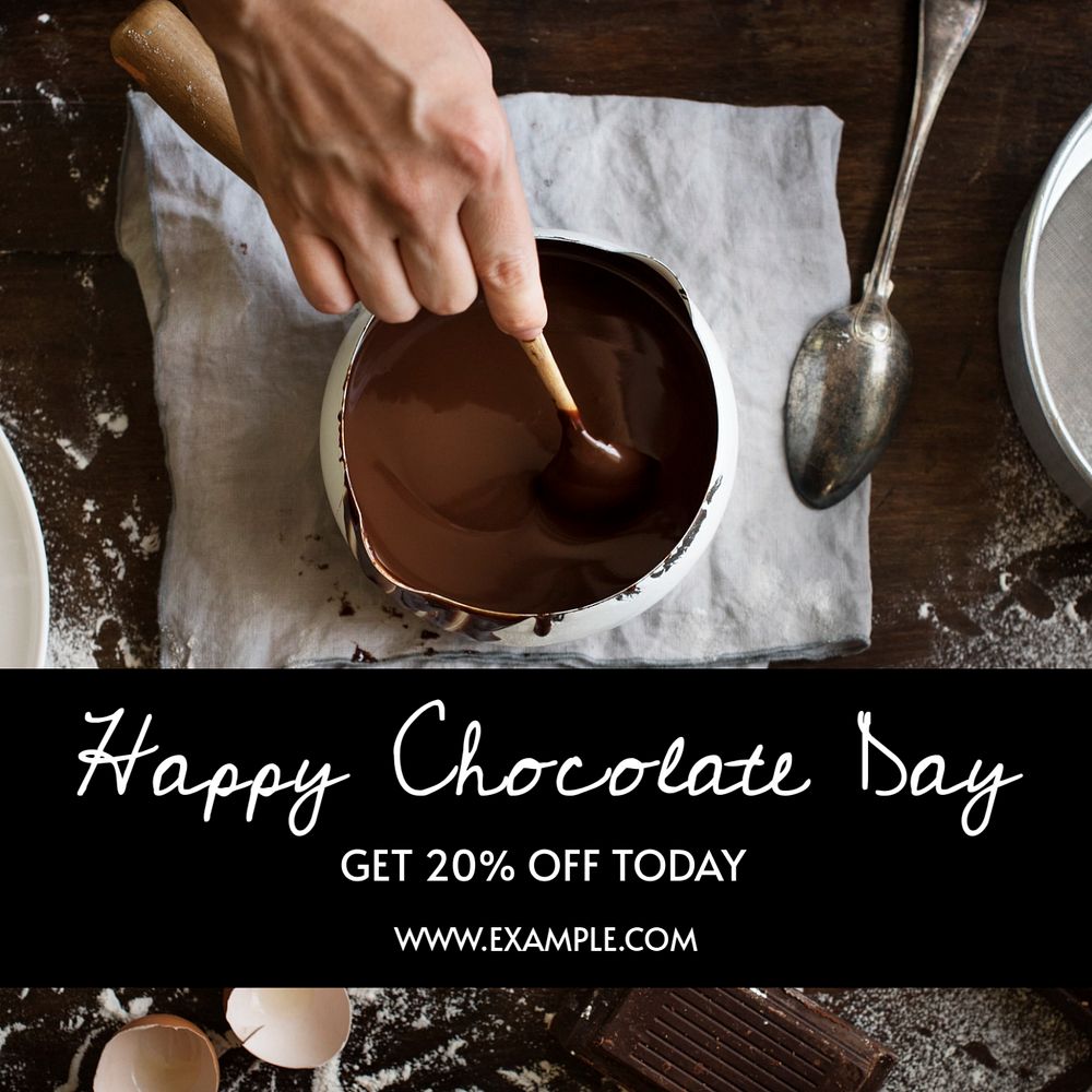 Happy Chocolate Day Instagram post template, editable text