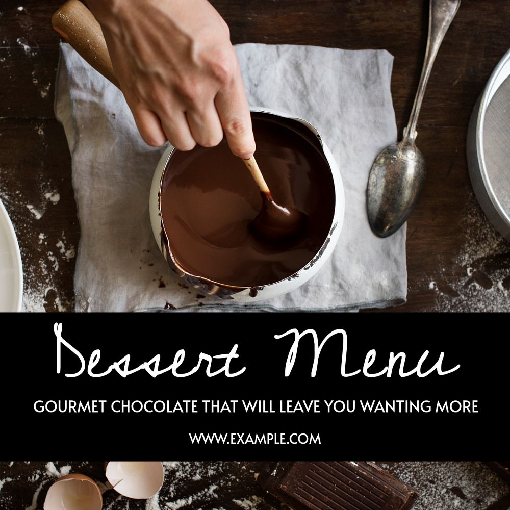 Dessert menu Instagram post template, editable text