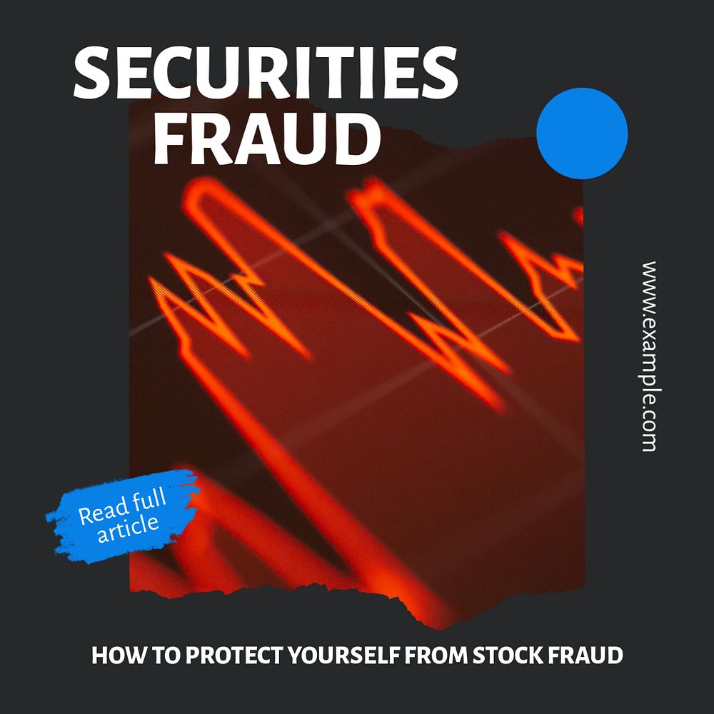 Securities fraud Instagram post template, editable text