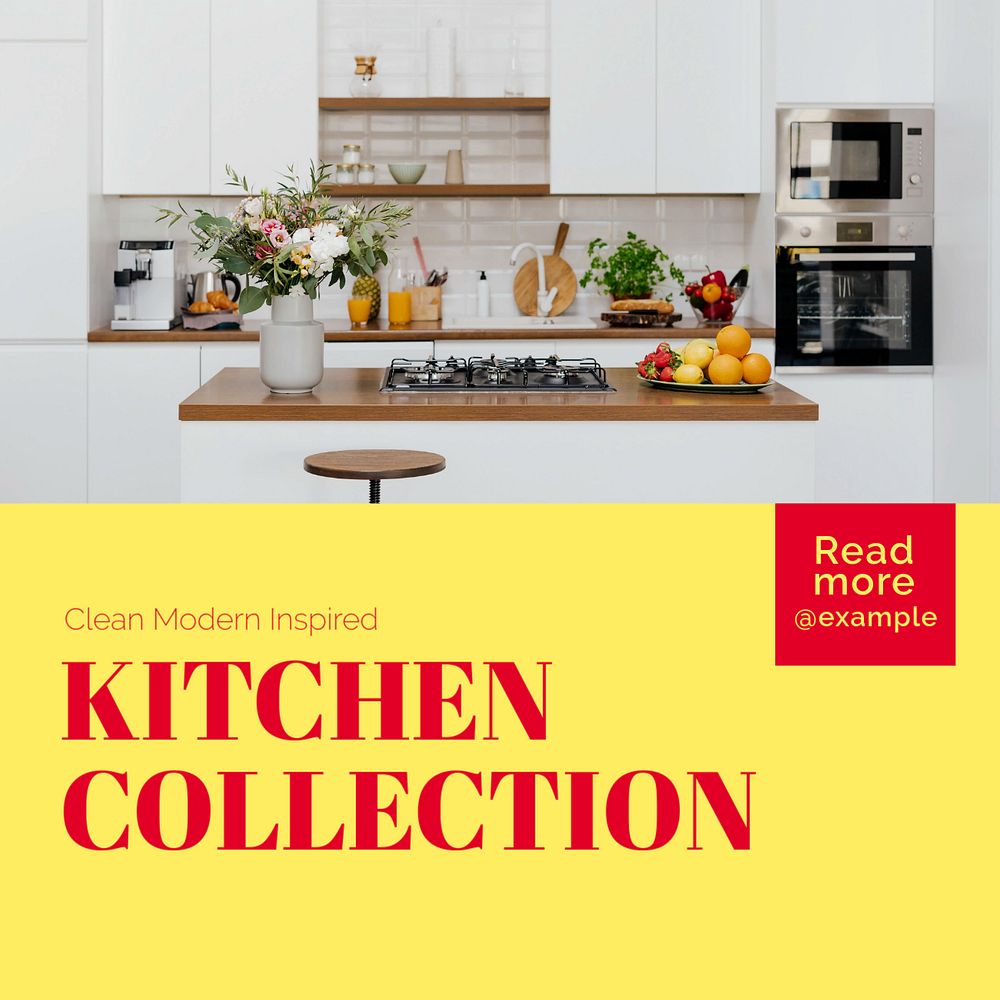 Kitchen Instagram post template, editable text