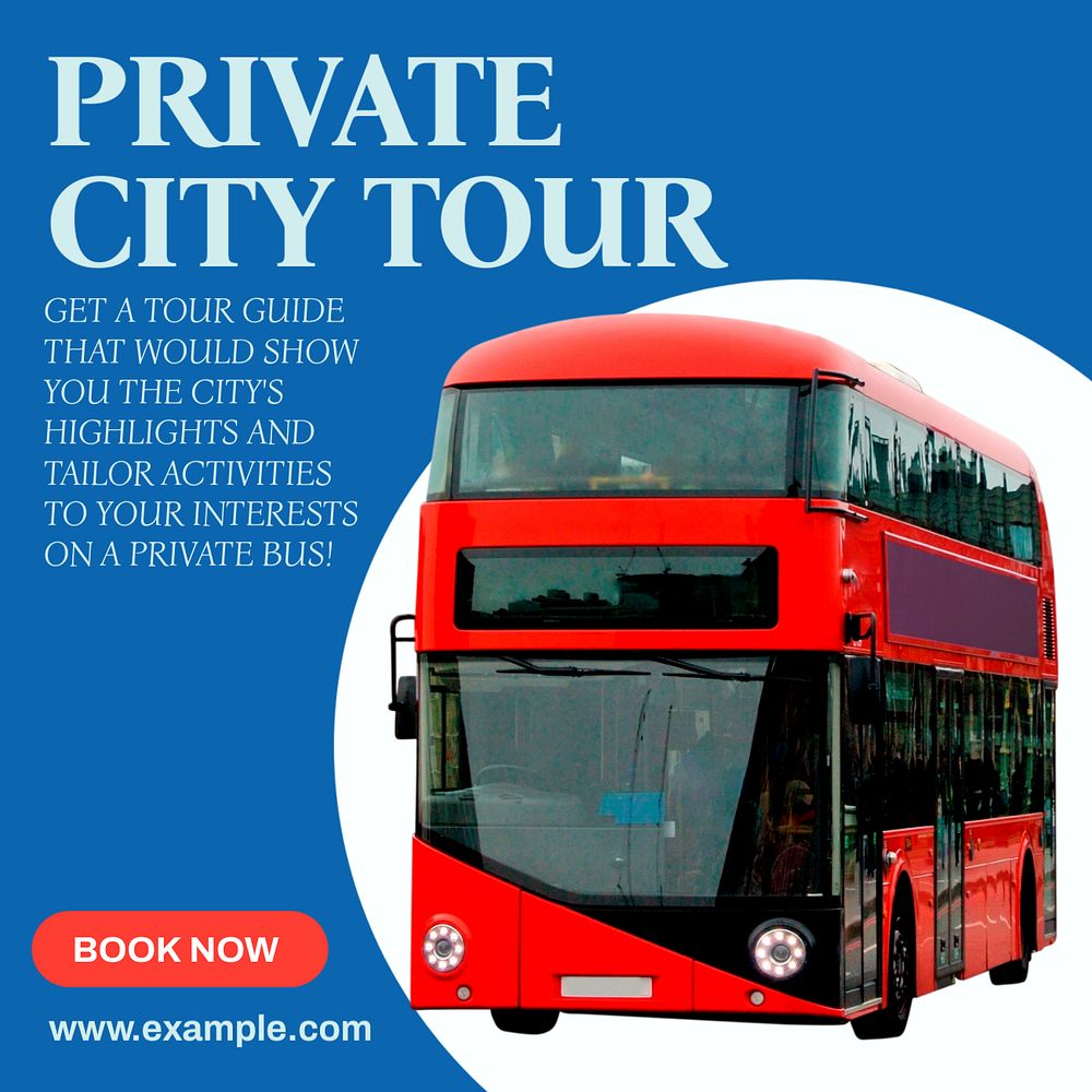 City tour guide Instagram post template, editable text