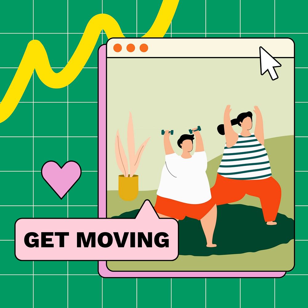 Get moving Instagram post template, editable text