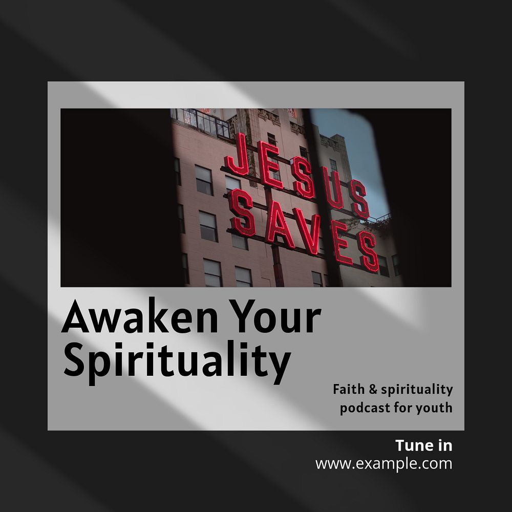 Spirituality & faith Instagram post template, editable text