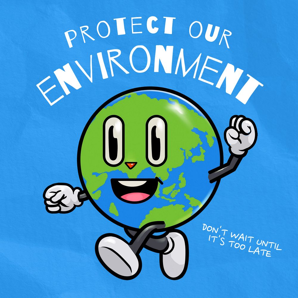 Protect our environment Instagram post template, editable text