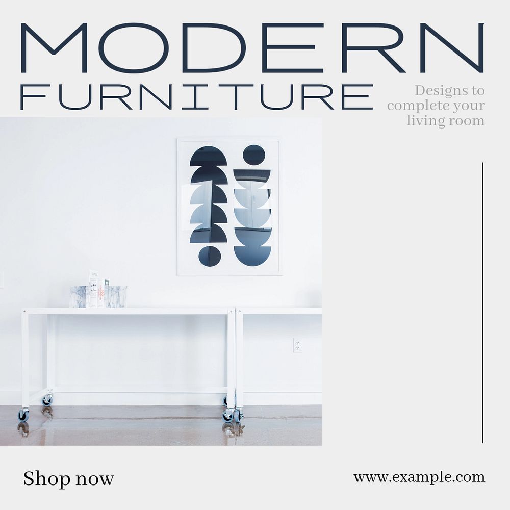 Modern furniture Instagram post template, editable text