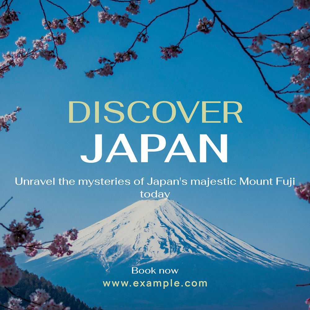 Discover Japan Instagram post template, editable text