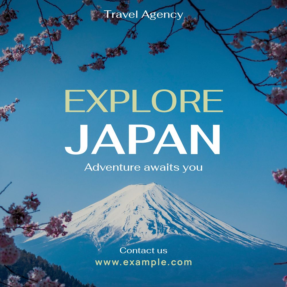 Explore Japan Instagram post template, editable text