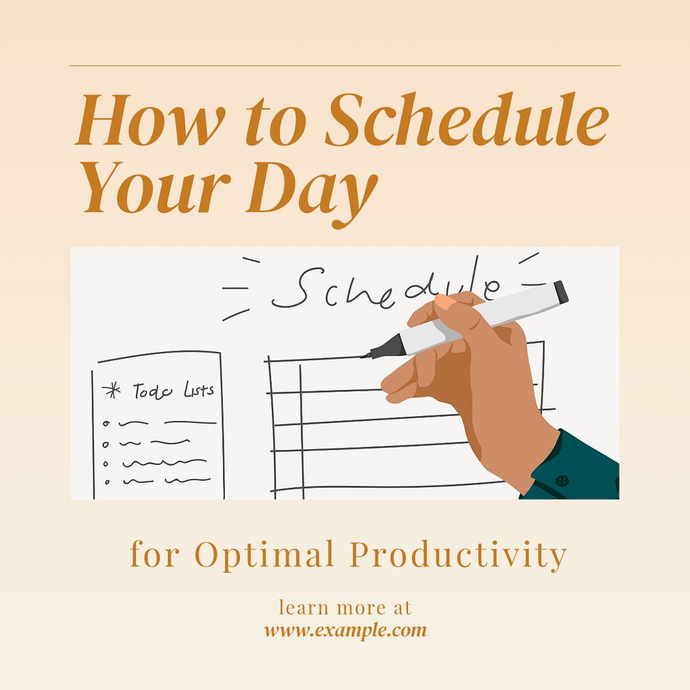 Scheduling tips Instagram post template, editable text