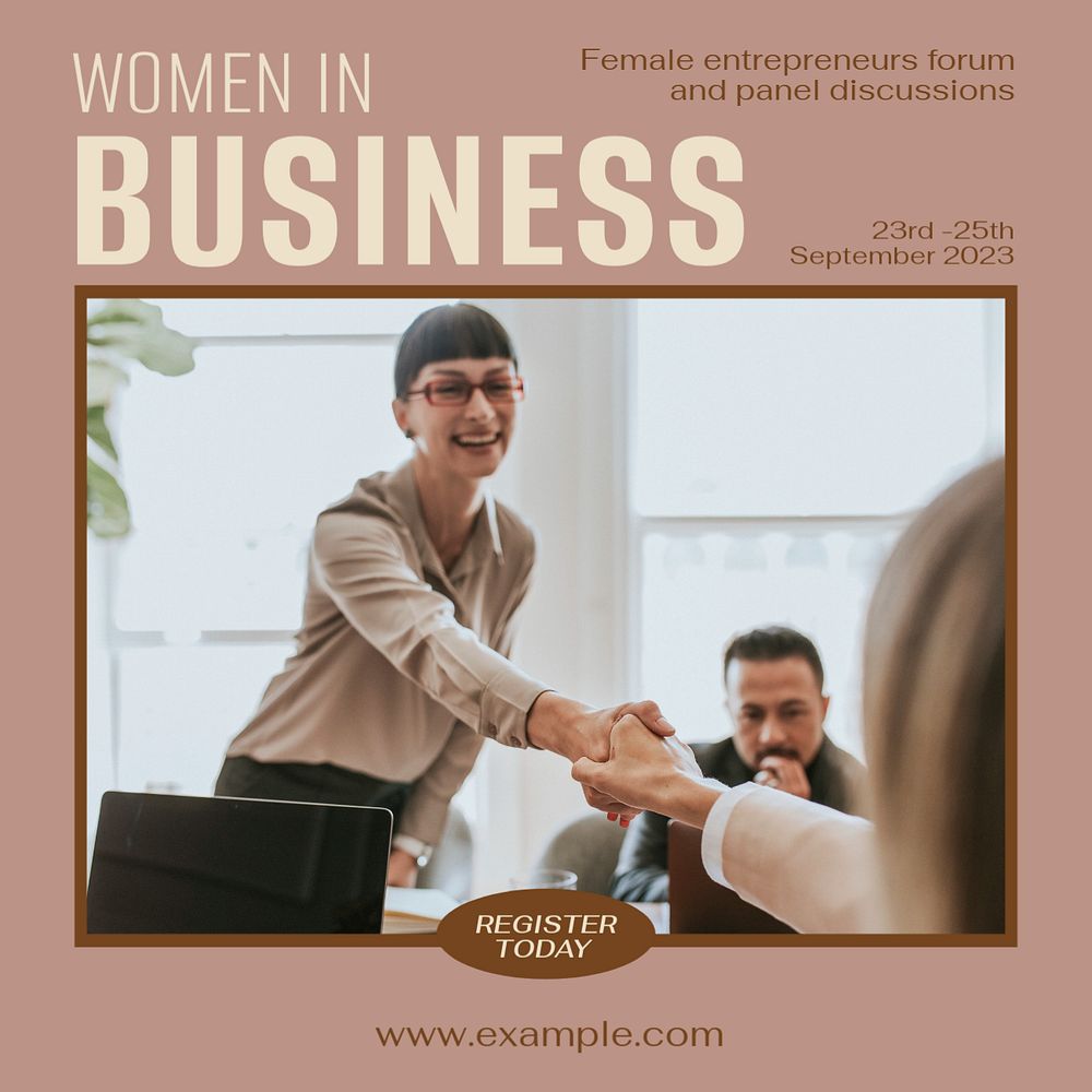 Woman in business Instagram post template, editable text