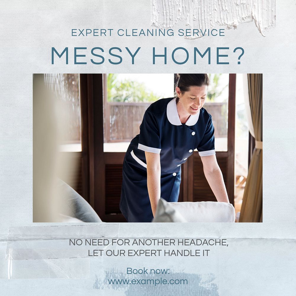 Cleaning service Instagram post template, editable text