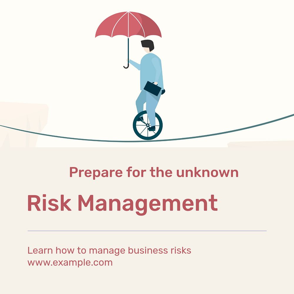 Business risk Instagram post template, editable text