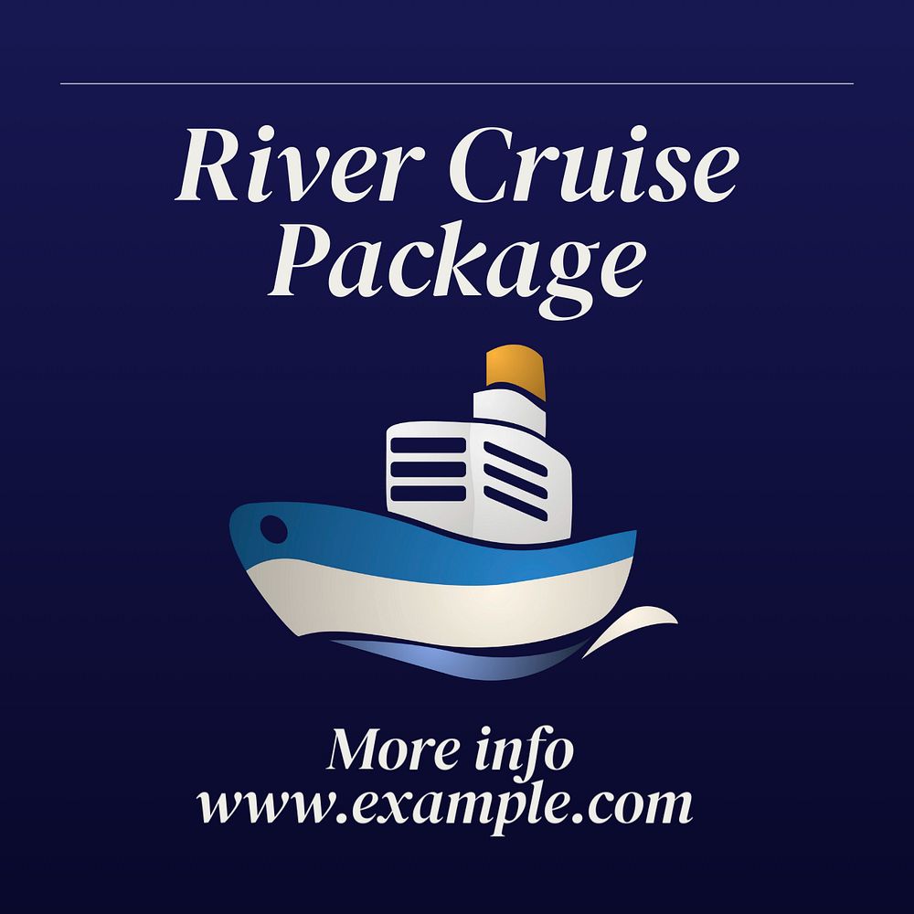 River cruise package Instagram post template, editable text