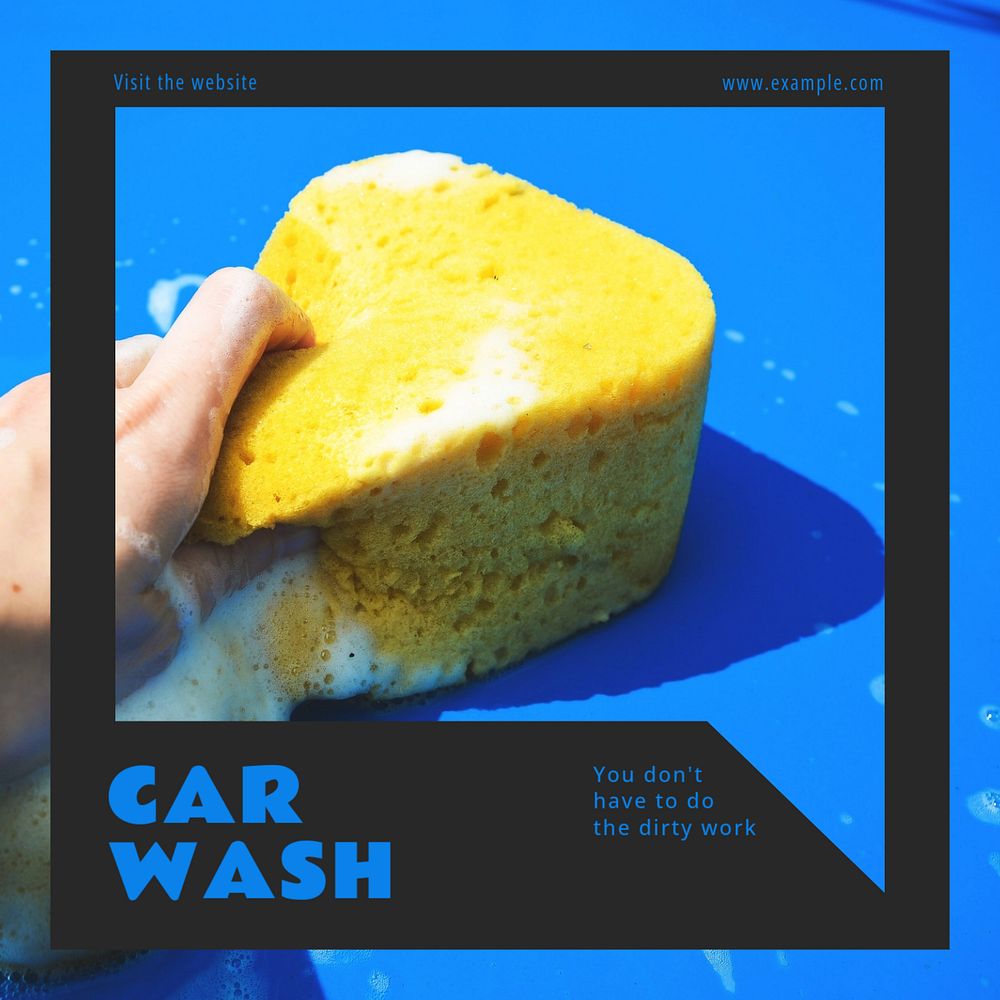 Car wash Instagram post template, editable text