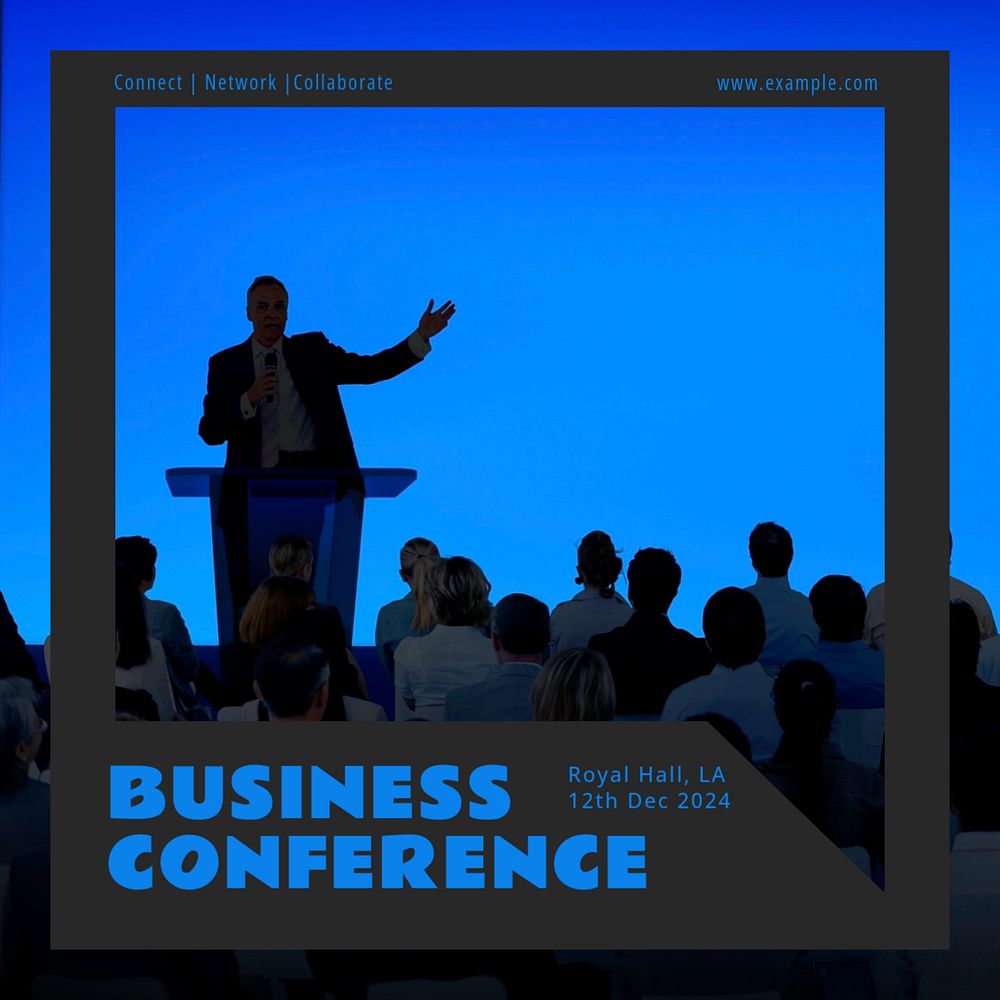 Business conference Instagram post template, editable text