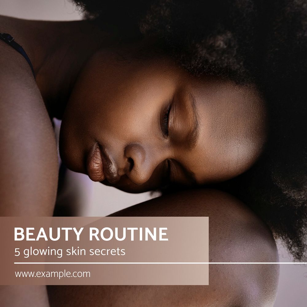 Beauty routine Instagram post template, editable text