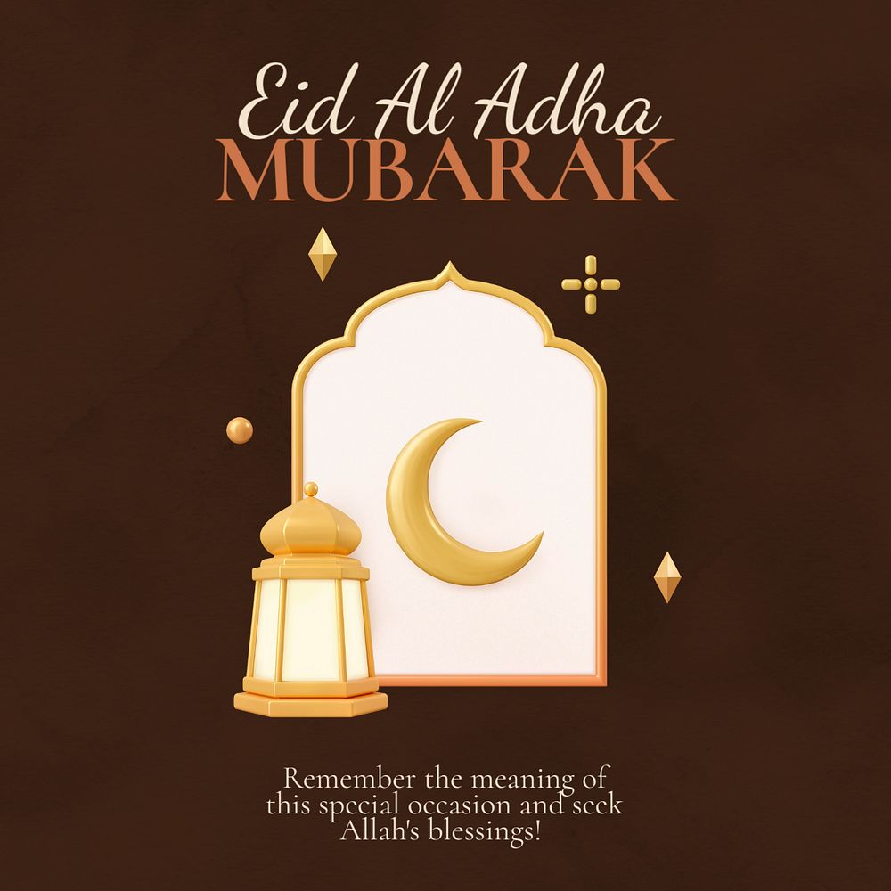 Eid Al Adha Facebook post template, editable design