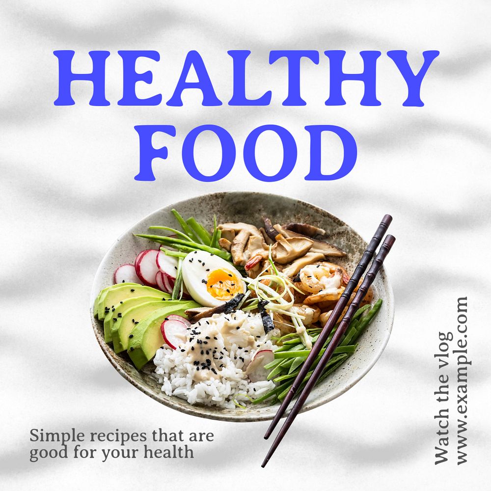 Healthy food  Facebook post template, editable design