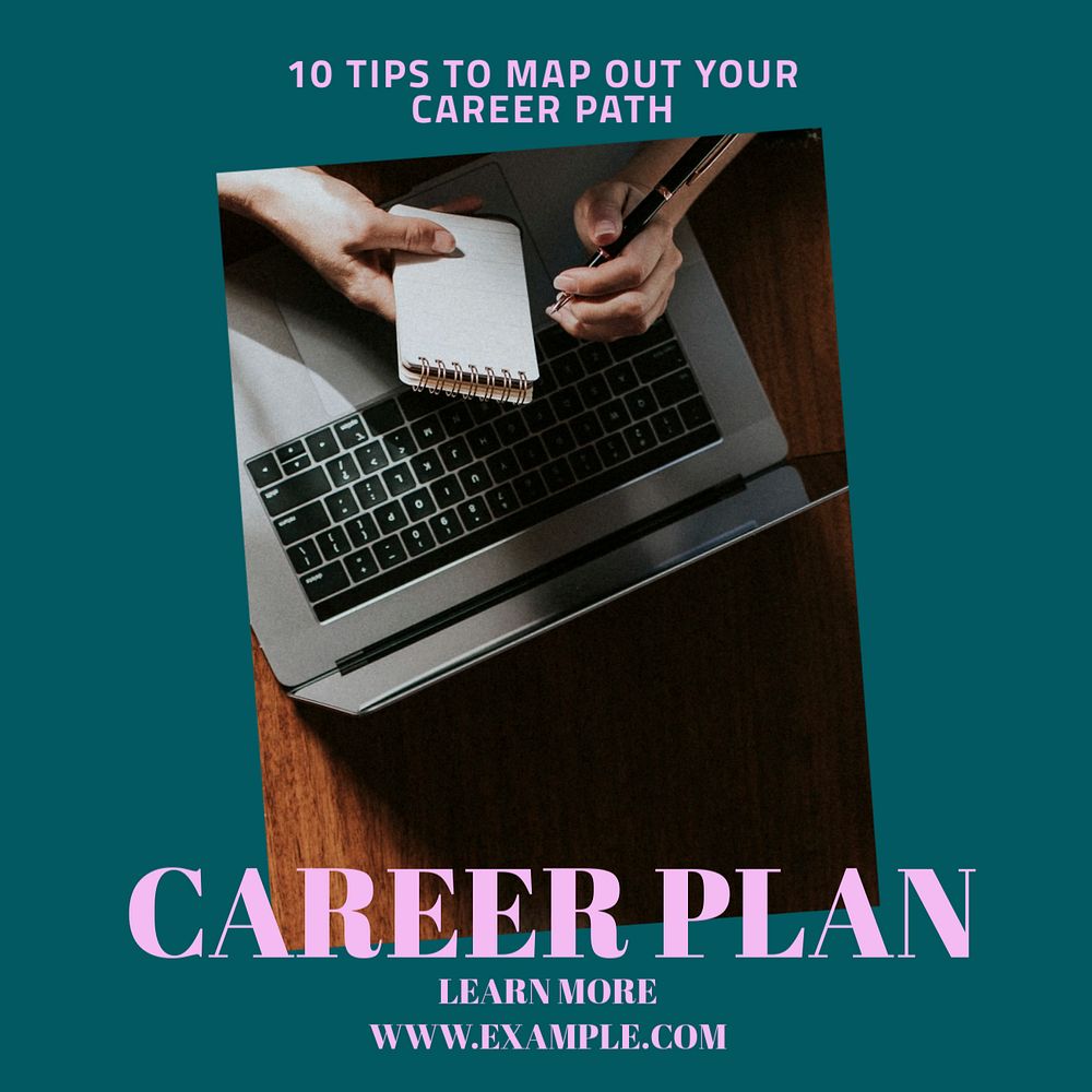 Career plan Instagram post template, editable text