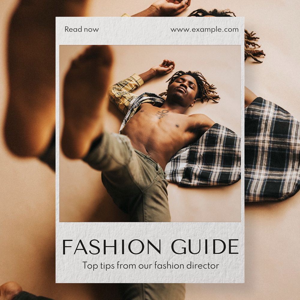 Fashion guide Instagram post template, editable text