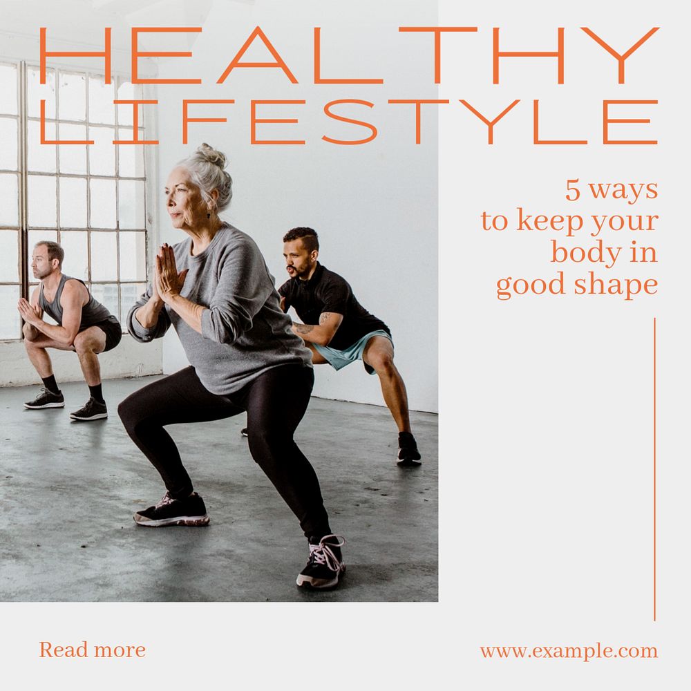 Healthy Lifestyle Instagram post template, editable text